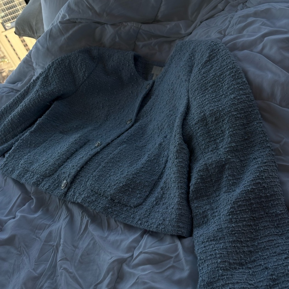 H&M Textured Gray Women's Tweed Jacket
